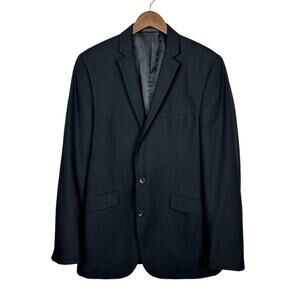 Kenneth Cole Reaction | 40L Black 2 Button Notch Collar Sports Coat Suit Blazer